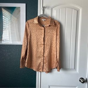 12th tribe cheetah print button down
